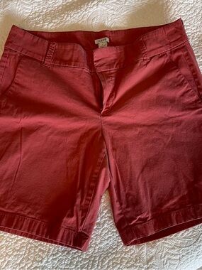 J. Crew Women's Dusty Red colored chino Shorts